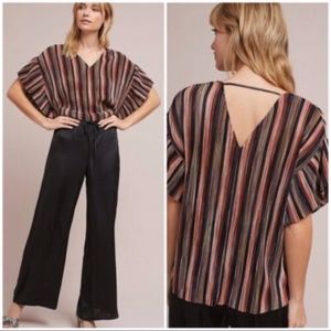 Anthropologie Ruffle Sleeve Top